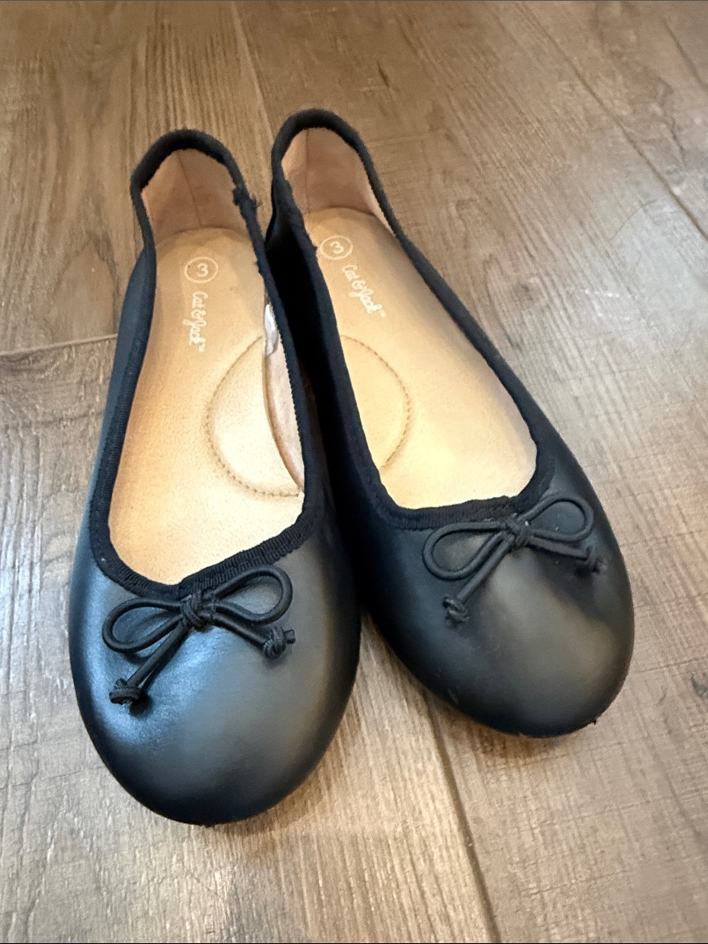 Cat & Jack Black Girls' Ballet Flats with Bow